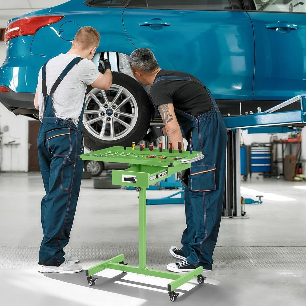 220lbs Tear Down Tray Mobile Work Table Capacity Rolling Tool Table with Drawer