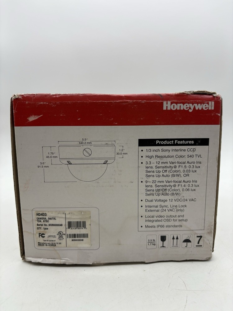 HONEYWELL HD4D3 24V Dome NTSC Security Camera