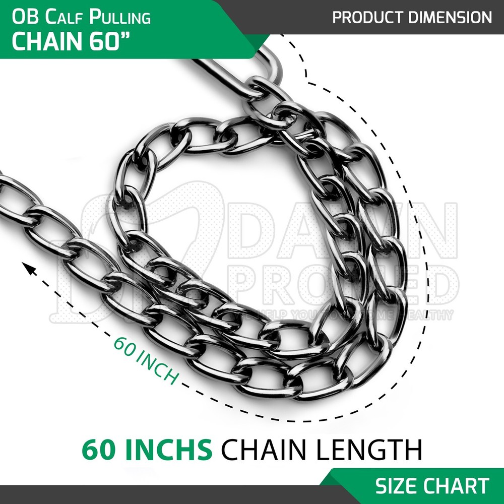 4 Pcs OB Calf Puller Hook & Chain Set 30" 45" 60" Veterinary Instruments