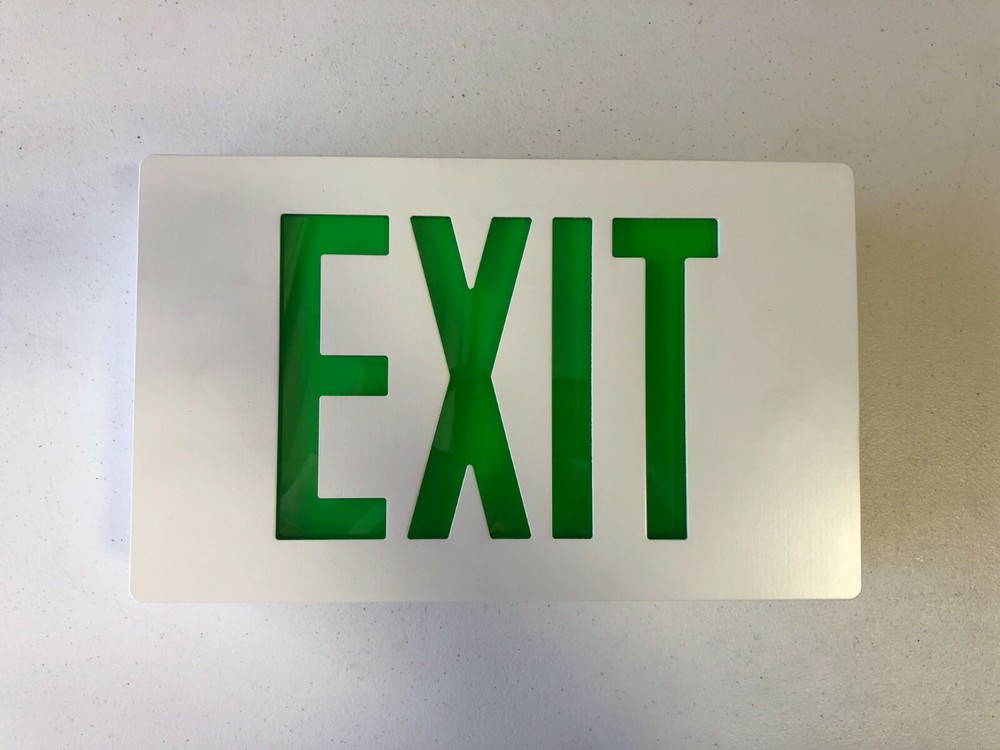 EVENLITE Exit Sign LED with Green Letters CCDSACG01WWRE