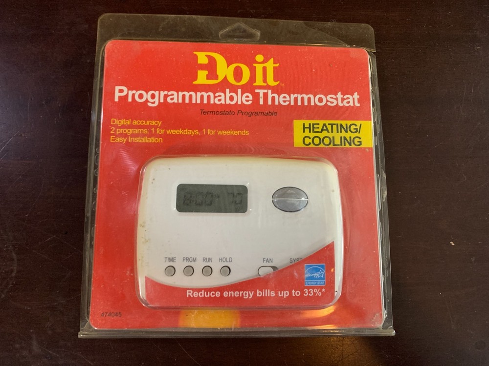 PROGRAMMABLE THERMOSTAT Digital Weekday/Weekend programs Do It 474045 NEW!