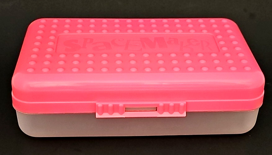Vtg. Pink SPACEMAKER Pencil Box Eldon Storage Container