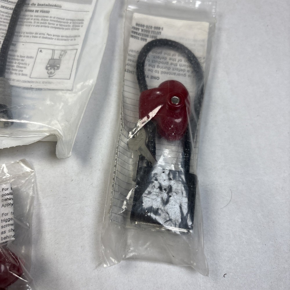 Gun Lock Lot Ruger Master Lock Cable & Trigger Locks w/ Keys – 5 Pieces