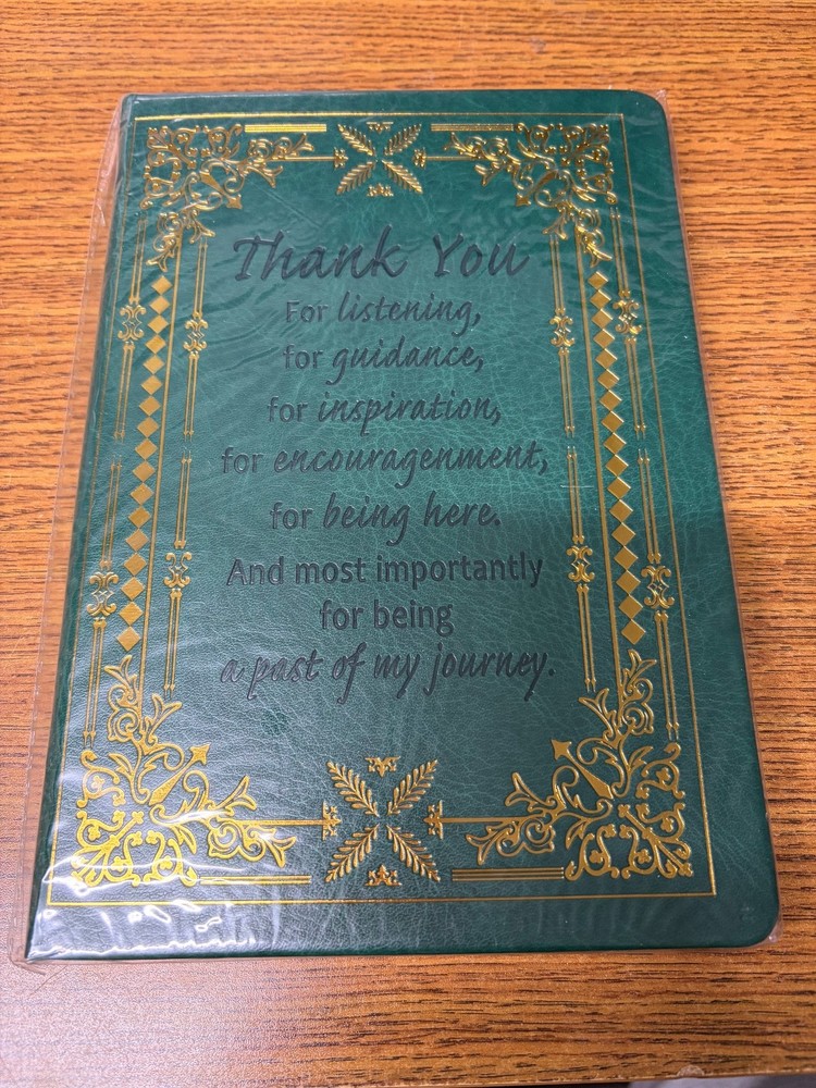 Faux Leather Affirmation Journal Writing Personal Diary Notebook "Thank You"