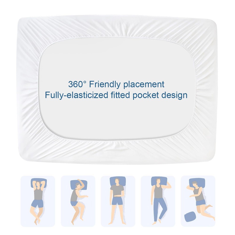 Full Size Mattres Protector Pad Waterproof Quilted Breathable & Cooling Full ...
