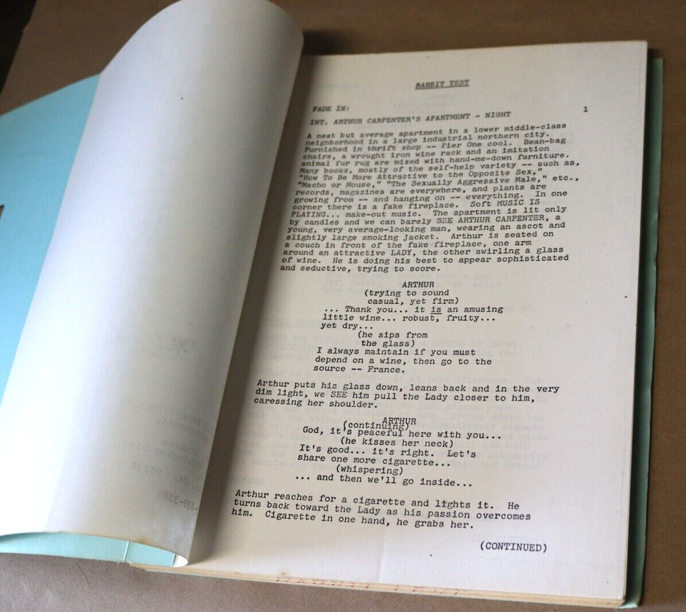 VINTAGE 1977 RABBIT TEST MOVIE 2ND DRAFT SCRIPT WRITTEN& DIRECTED JOAN RIVERS