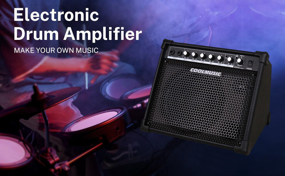 Coolmusic AMP 30-Watt Electronic Drum Amplifier Keyboard Amplifier