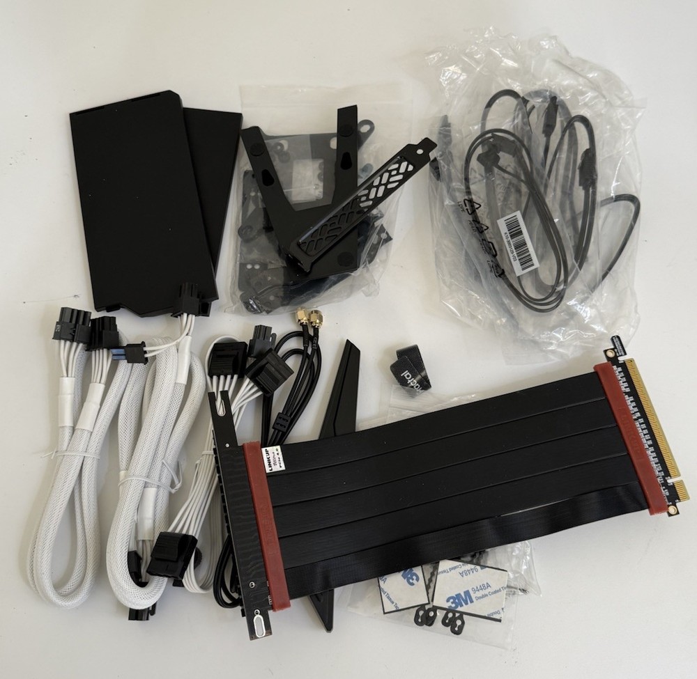 PCIe 4.0 GPU Vertical Mount Lot – LINKUP Ultra Riser, Brackets, Cables, Hardware
