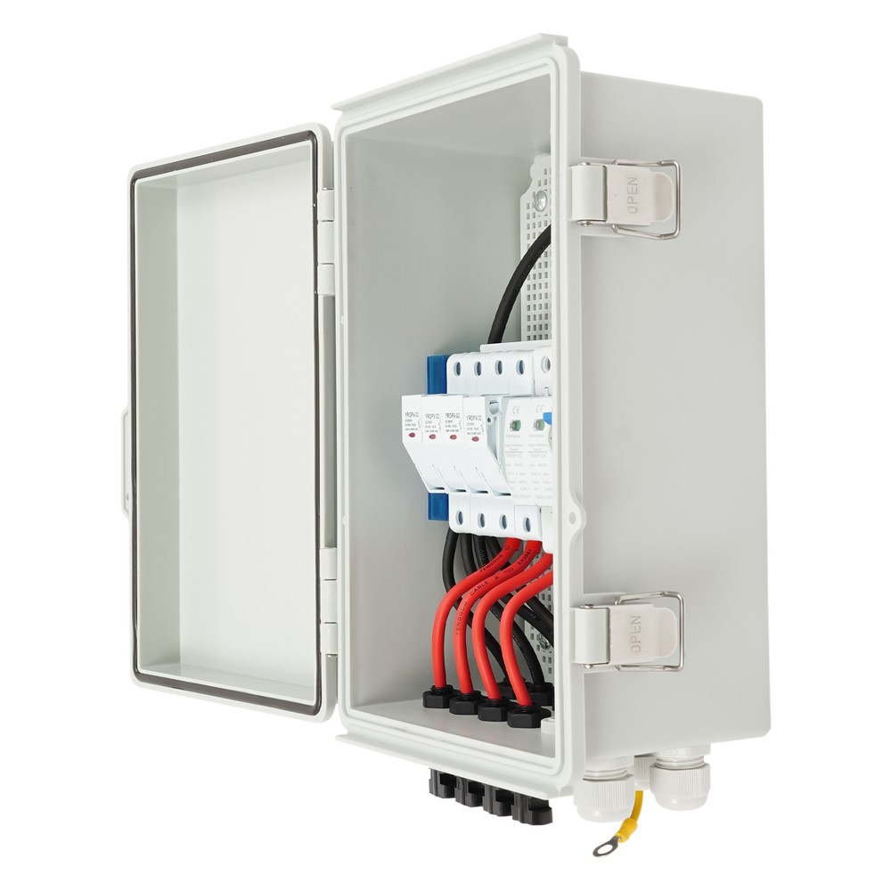 Solar Combiner Box PV Combiner 63A Circuit Breaker 4 String For Solar Panel Kit