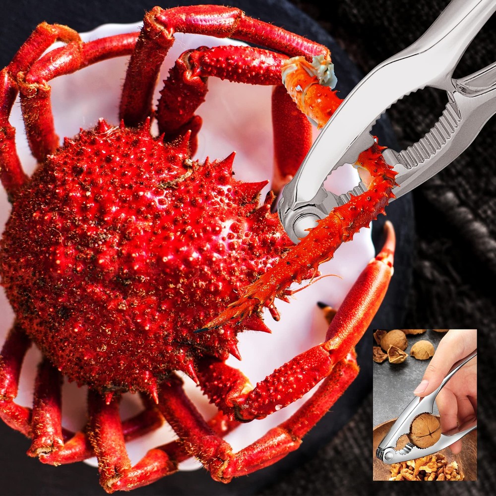 Crab Crackers and Tools 27 piece Seafood Tools Set Includes 8 Crab Leg Crackers