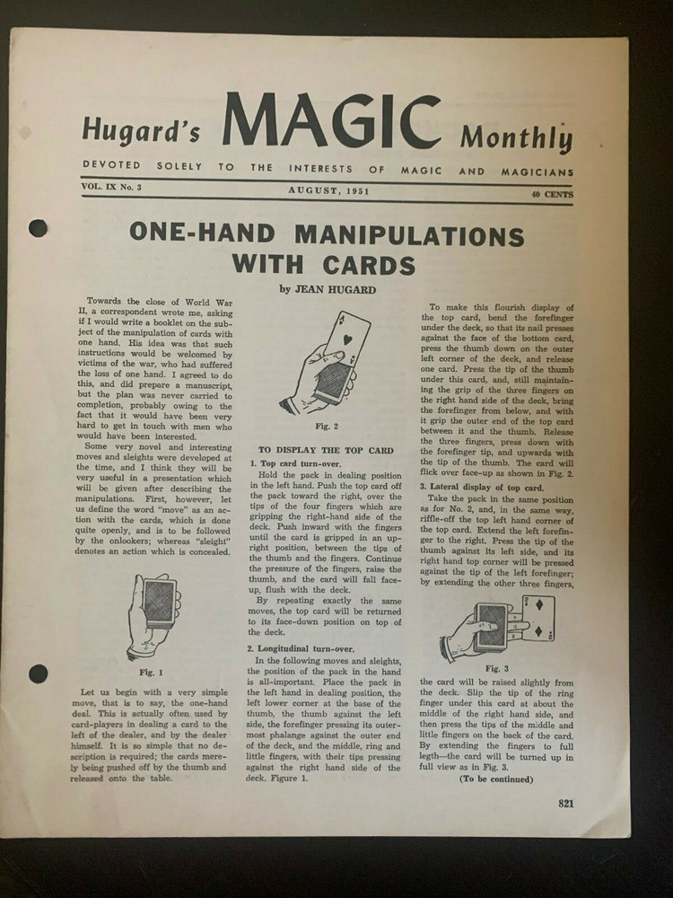 HUGARD'S MAGIC MONTHLY - ORIGINAL Individual, single Issues