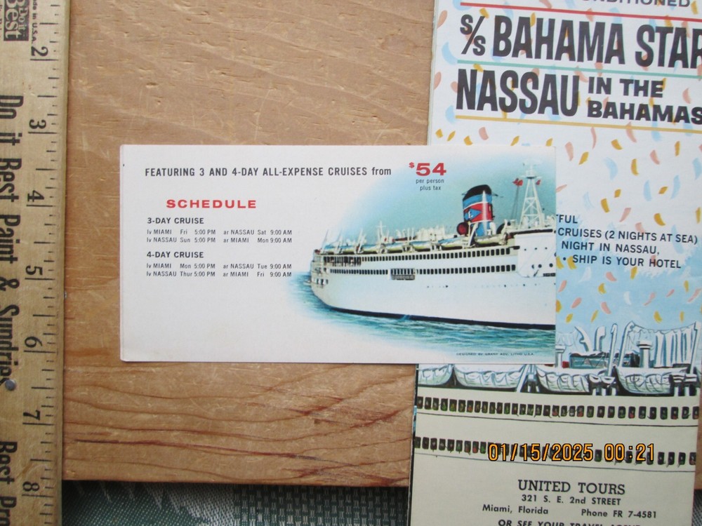 ss bahama star brochure deck plan 1962