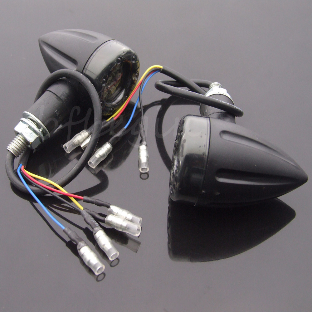 4PCS Motorcycle LED Turn Signal Tail Light Red Brake Blinker light For Harley