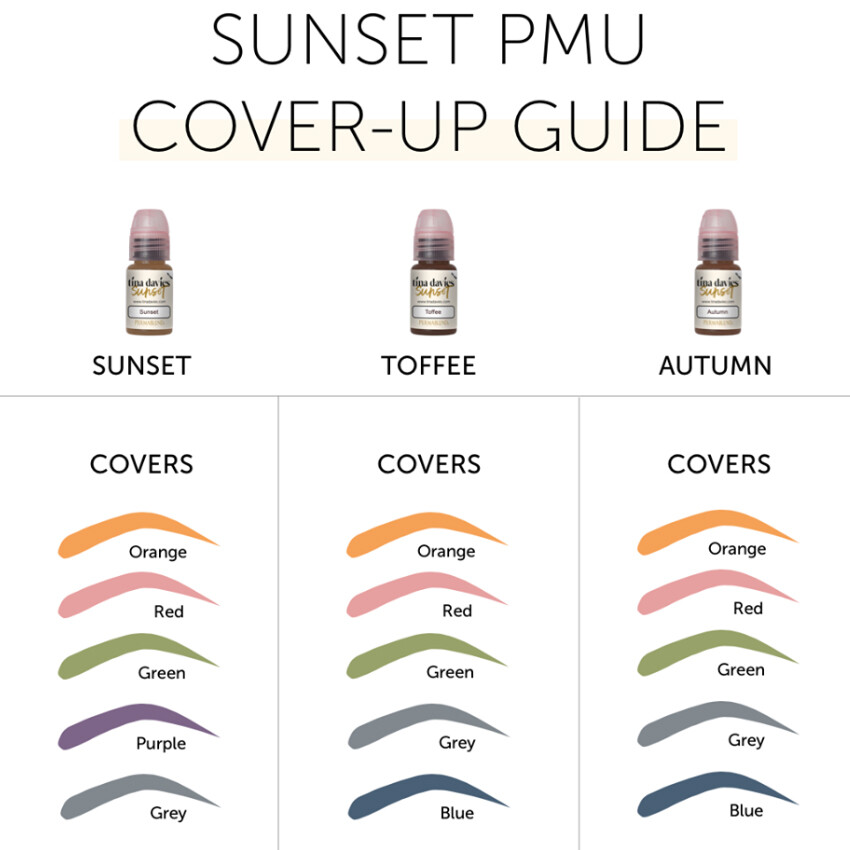 Tina Davies Sunset Collection Perma Blend Set Kit Microblading Permablend