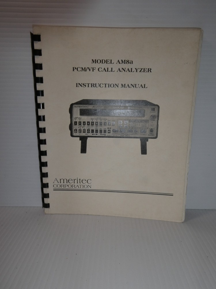 Ameritec AM8a PCM/VF Call Analyzer Instruction Manual