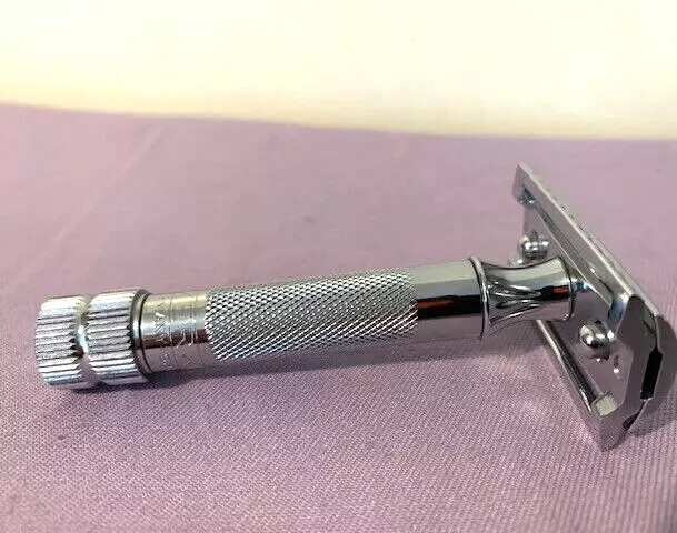 Merkur 34C HD Double Edge Razor Chrome Finish Silver Compact Handle~~~Great