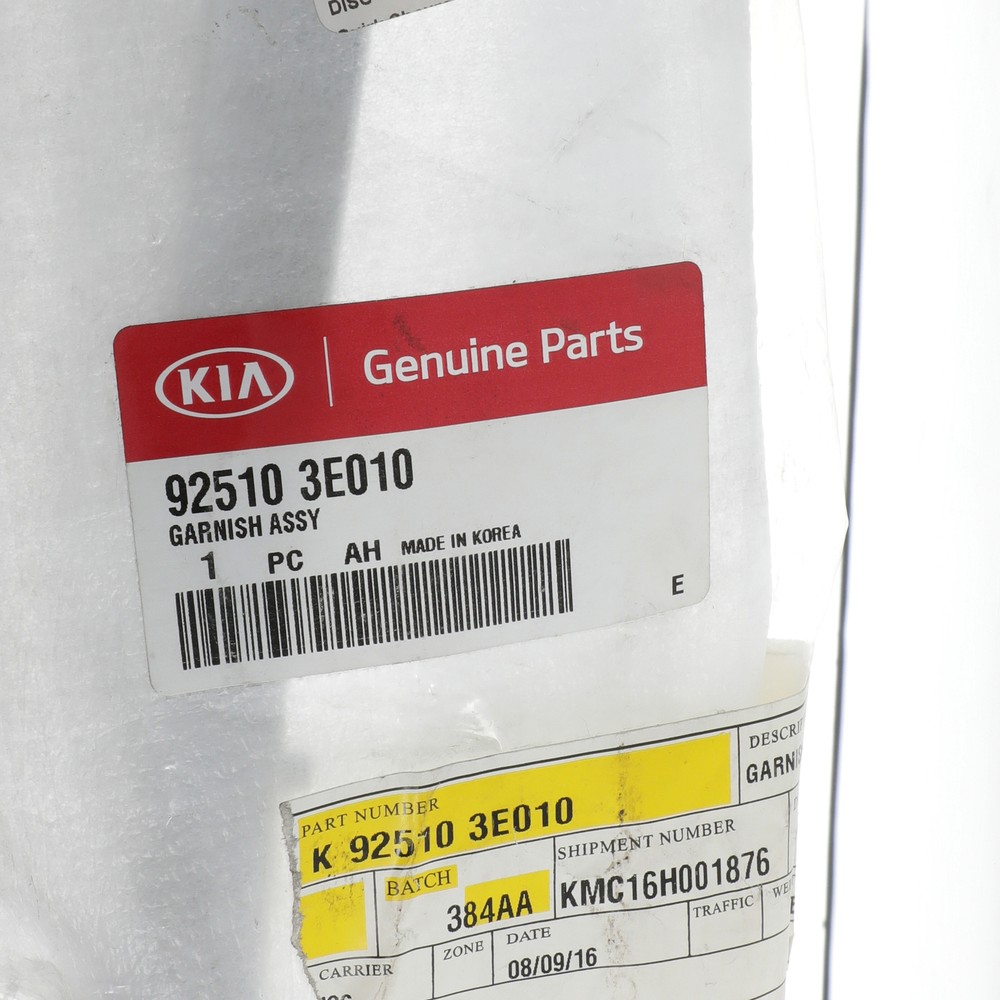 Genuine Kia Garnish Assembly 92510 3E010