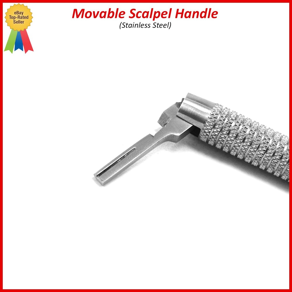 Dental Scalpel BP Handle Moveable Surgical Adjusting Blade Dissection Tools CE