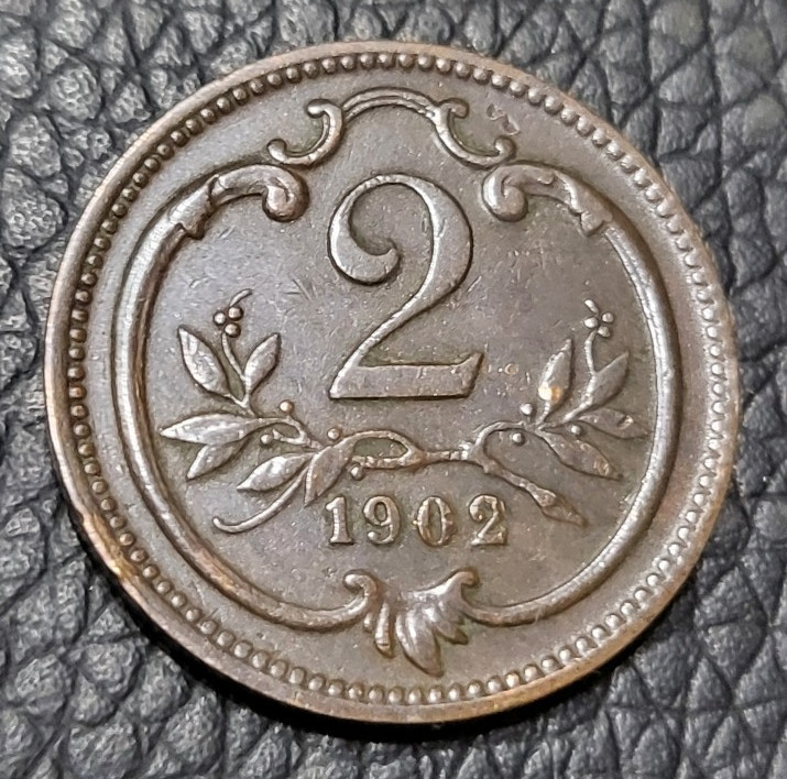 1902 Austria 2 Heller Coin