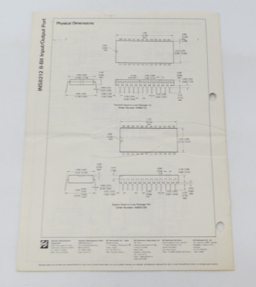 1978 National Semiconductor INS8212 8-Bit Input/Output Port tech paper -