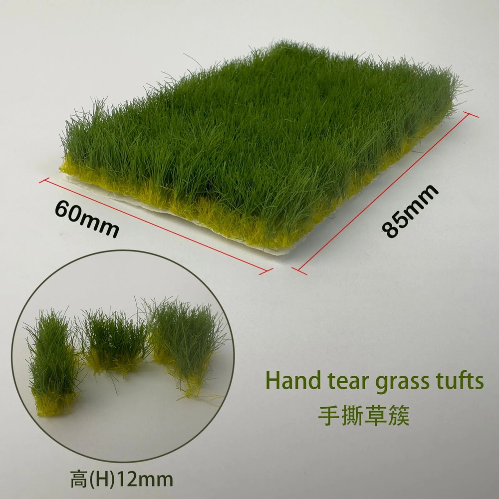 Height 12mm New Design Static Grass Cluster Model Artificial Tuft Lawn Micro