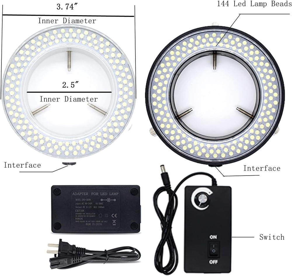 Microscope 144 Led Ring Light Adjustable Illuminator,Microscope Light Source ...