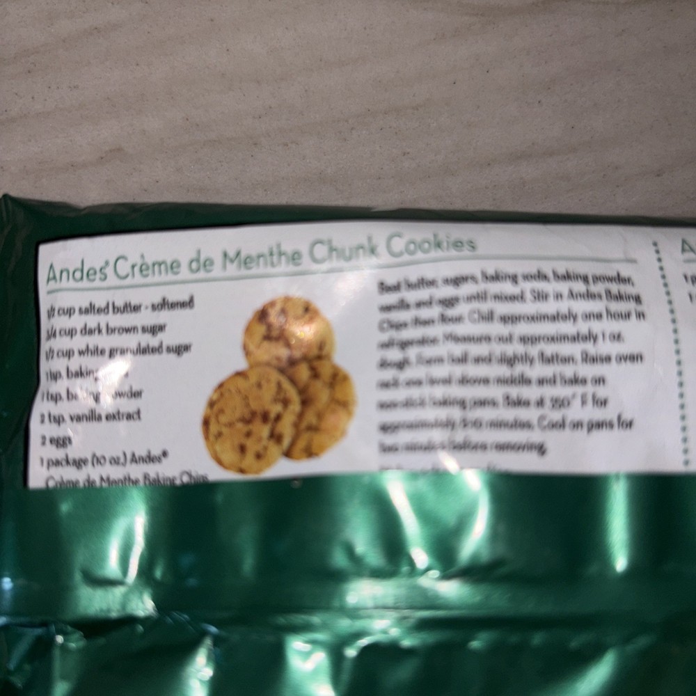 2 ANDES Creme De Menthe Premium Peppermint Baking Chips 10 oz Bag