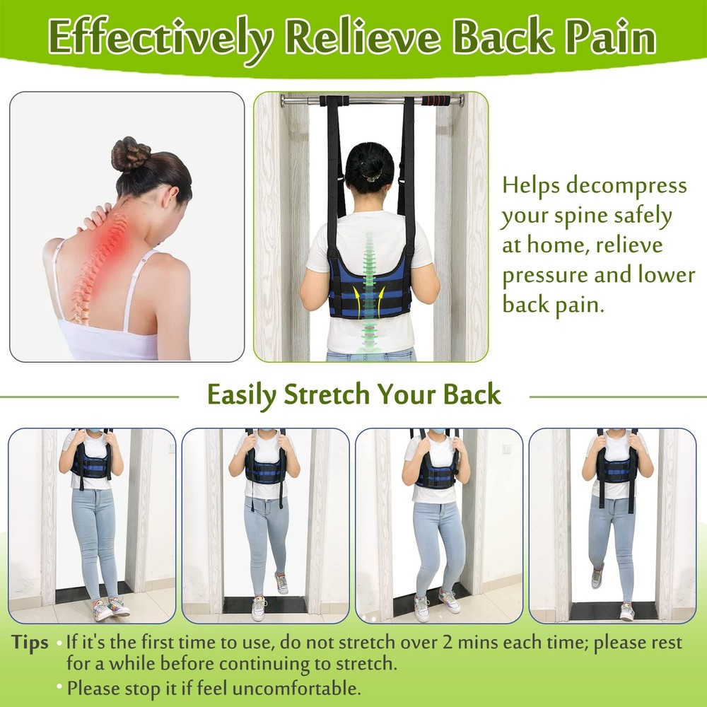 Mybow Back Stretcher Harness for Spinal Decompression, Lumbar Traction Belt &...