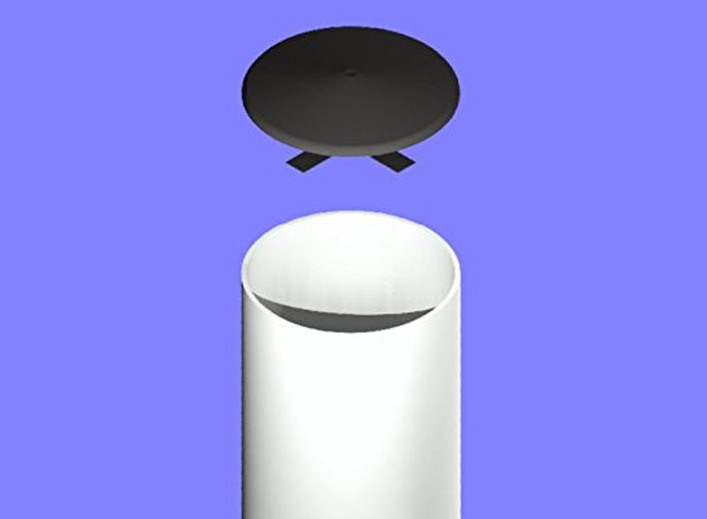 3" Round Light Pole Top Cap- Black Plastic