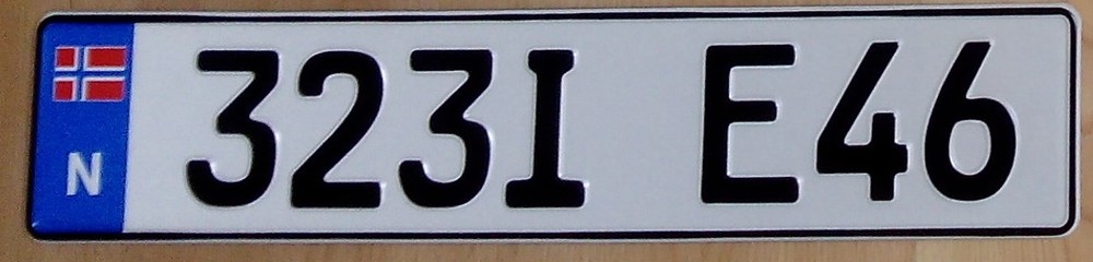 Norway + Swiss Plate Number Plate Custom Text Customized