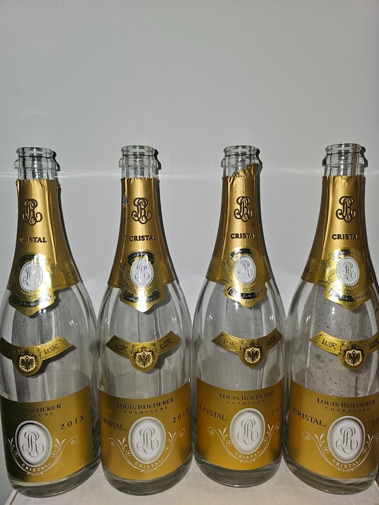4 Empty Louis Roederer Cristal Empty Bottle Champagne Premium With Cork