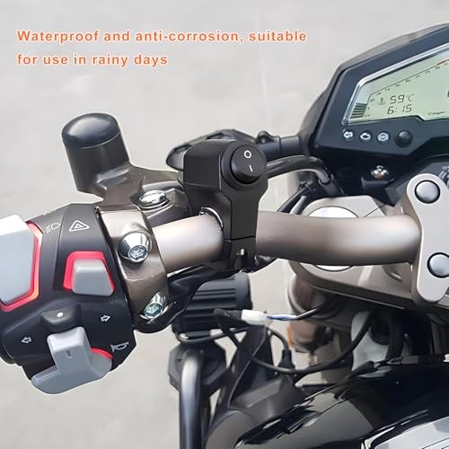 Motorcycle Handlebar Switch, 12V Waterproof Handlebar Light Switch with 1 PCS