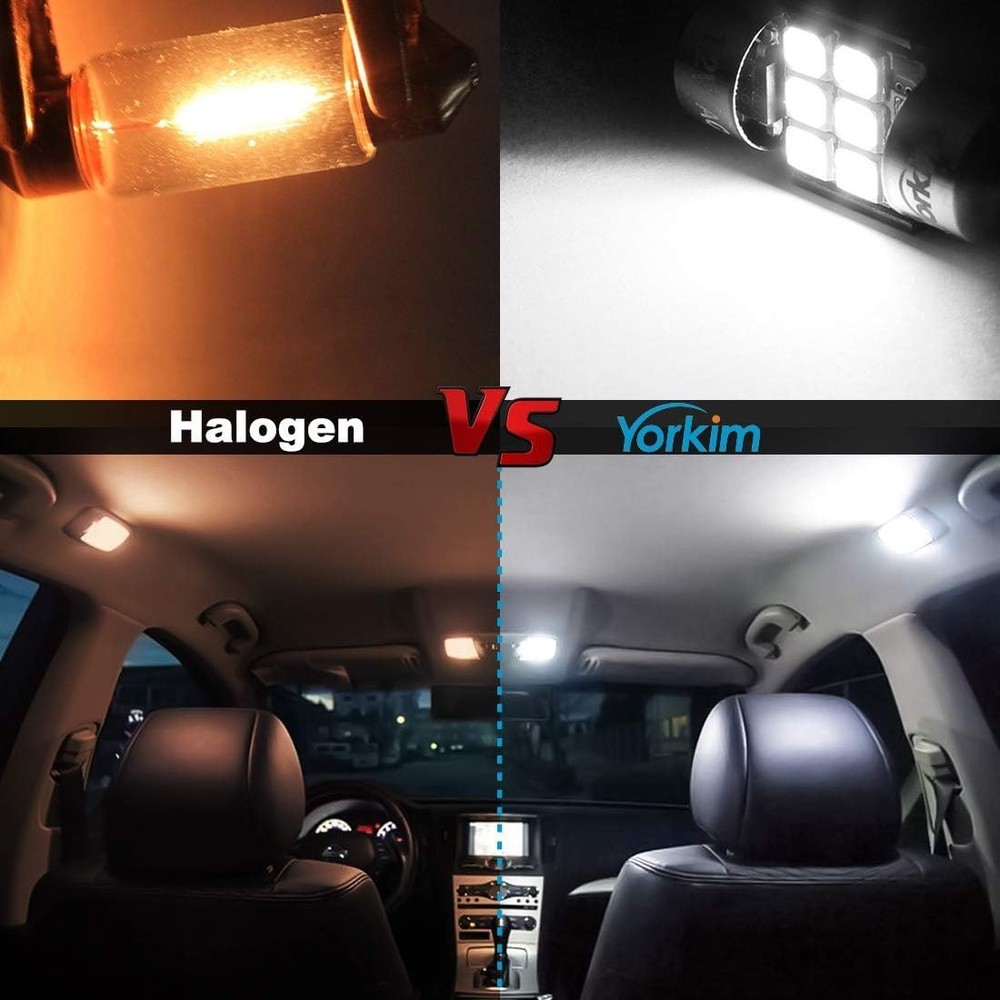 Yorkim 28mm De3175 LED Bulb White Super Bright Festoon 28mm,