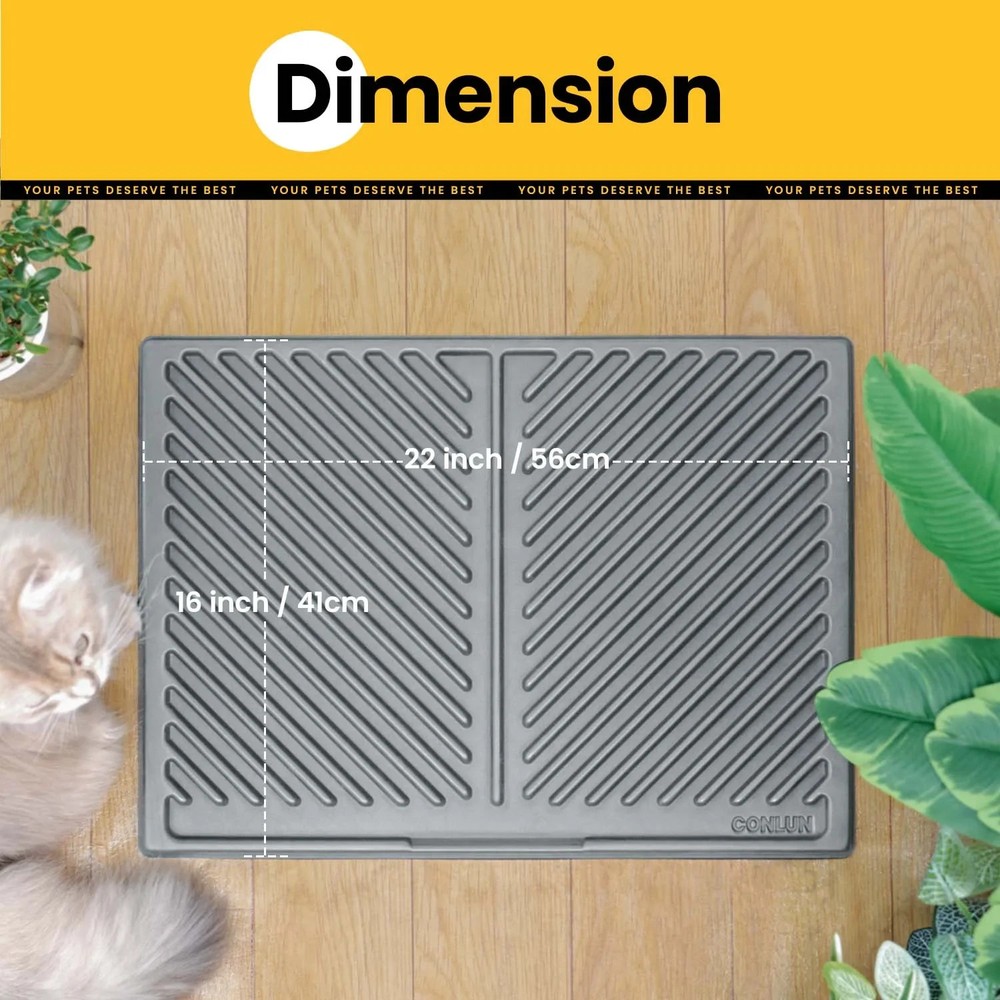 Litter Cat Mat Waterproof Trapping Silicone Large Mat, Layer Double for Box