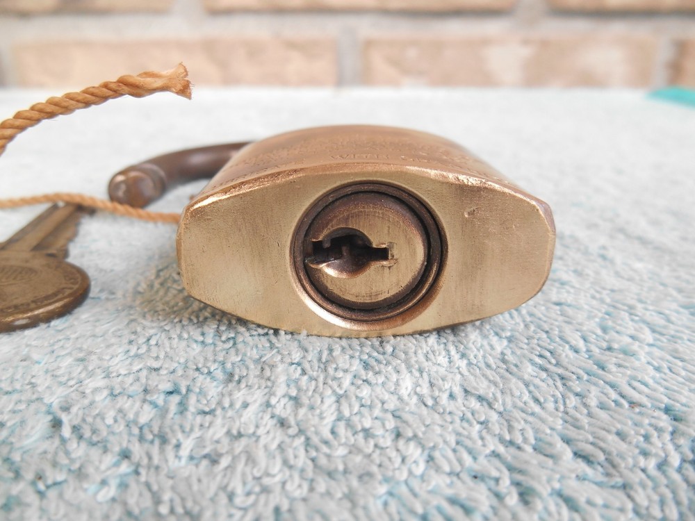 Vintage CORBIN BRASS PADLOCK WITH Original KEY