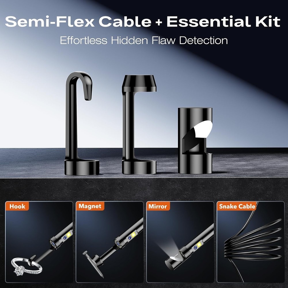 Borescope Dual Lens Endoscope Camera with Light, 4