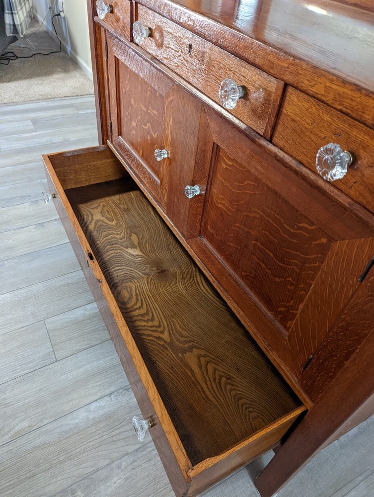 sideboard, oak, large, antique 