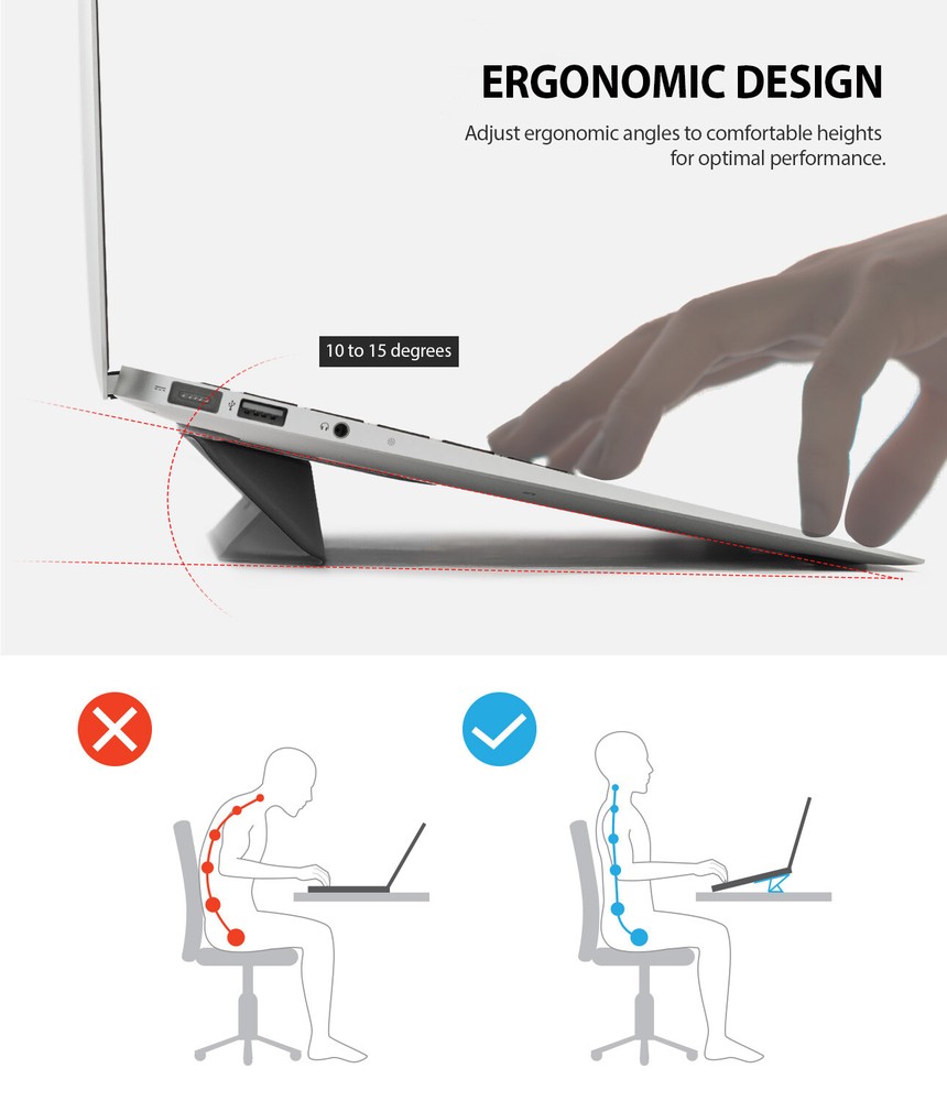 Laptop Stand | Ringke [Stand] Portable Foldable Adjustable Lightweight