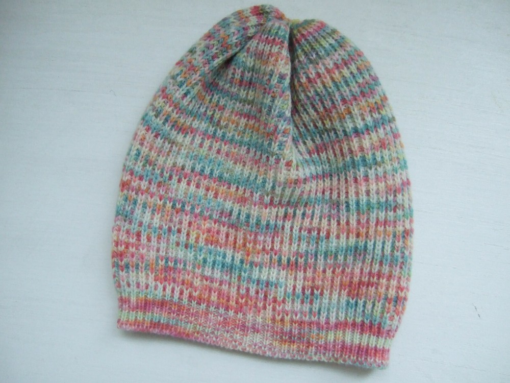 Hand Knitted HAT, 100% Wool Yarn (HAND DYED by me)