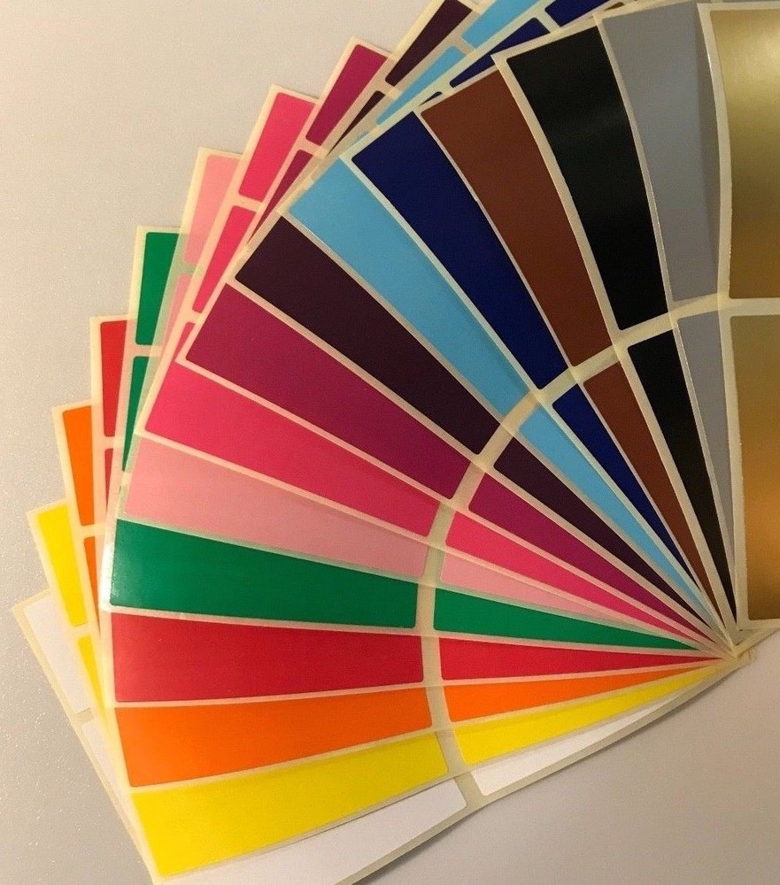 Large 30 x 78mm Rectangular Colour Code Stickers Sticky Address / File Labels