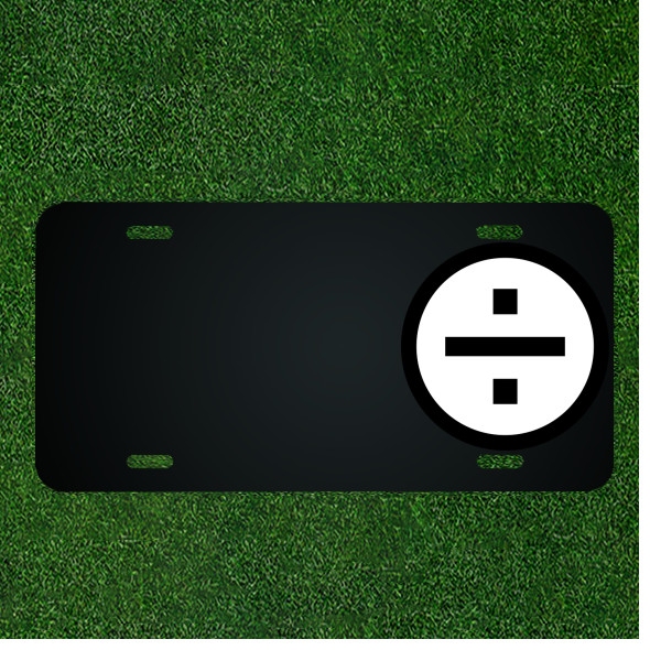 Custom Personalized License Plate With Add Names To Divide Symbol Math Design
