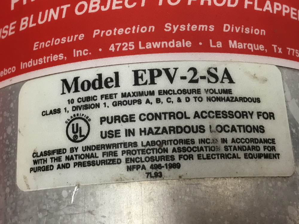 Bebco - P/N: EPV-2-SA - Purge Control Accessory