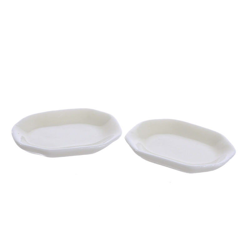 Miniature White Porcelain Platters | 12 Pieces