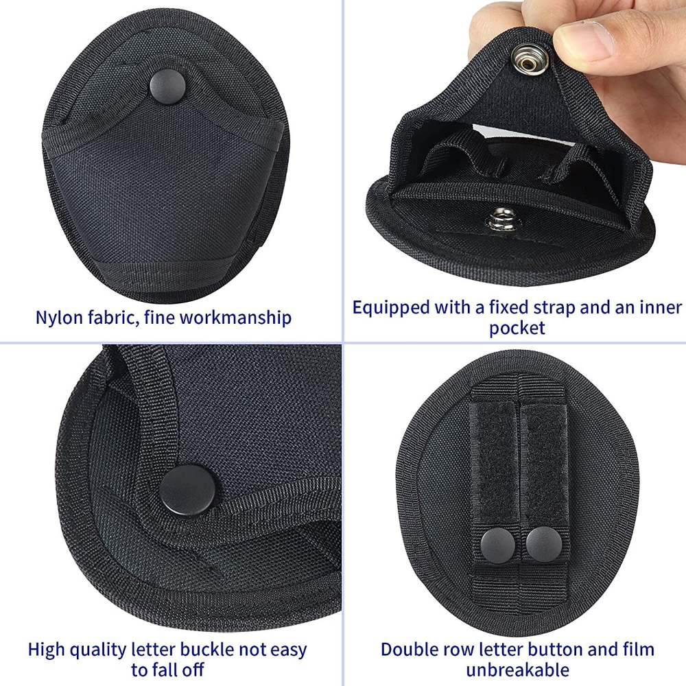 Open Top Handcuff Case with Belt Loop Holds Most Chain or Hinged Cuffs