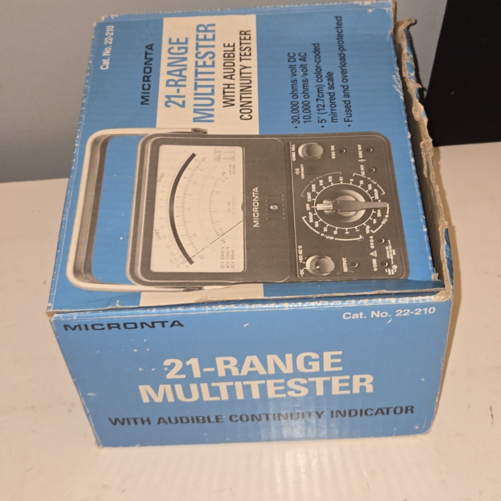 Micronta 22-210 Analog Voltage Ohm Multi-Meter Audible Continuity AC/DC - Tested