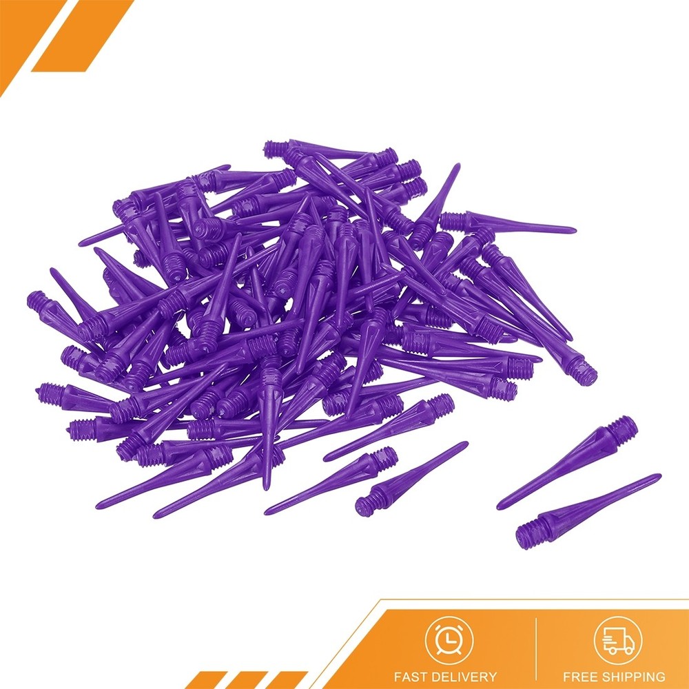 60 Pack - Plastic Dart Tips 2BA Thread Soft Dart Tips Plastic Tip Purple