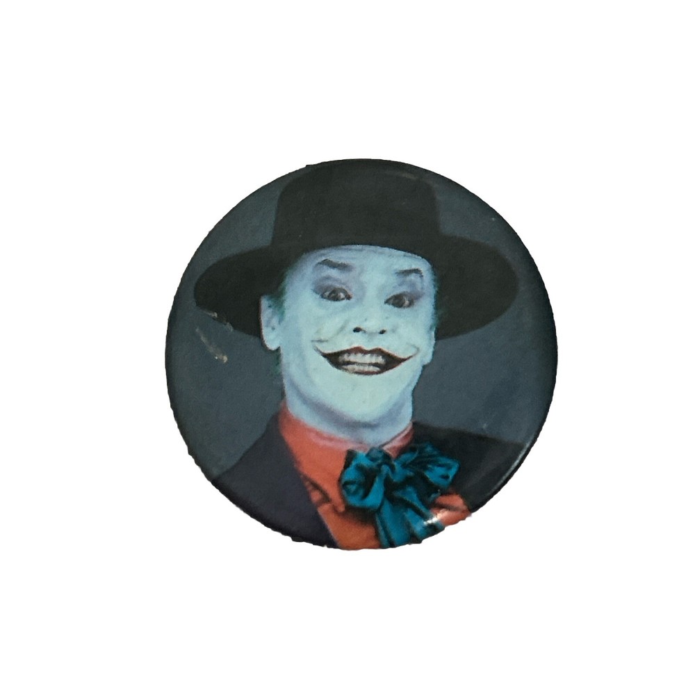 VINTAGE 1989 DC COMICS BATMAN THE JOKER JACK NICHOLSON BUTTON PIN