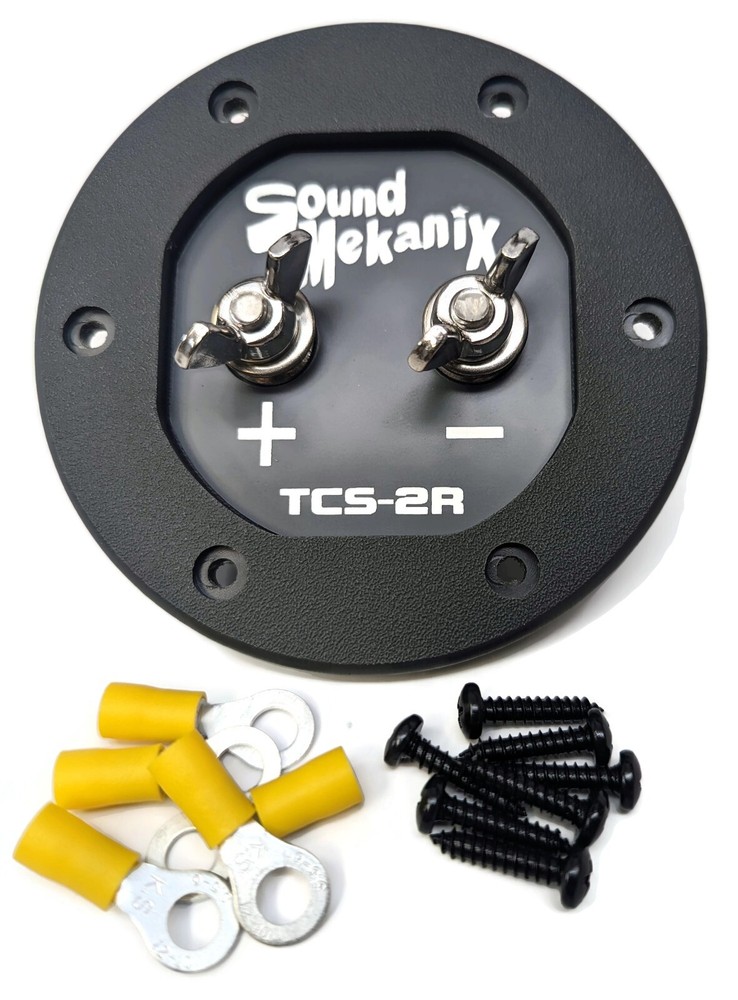 Round Subwoofer Speaker Box Terminal Cup, Single Input - TCS-2R GRAY