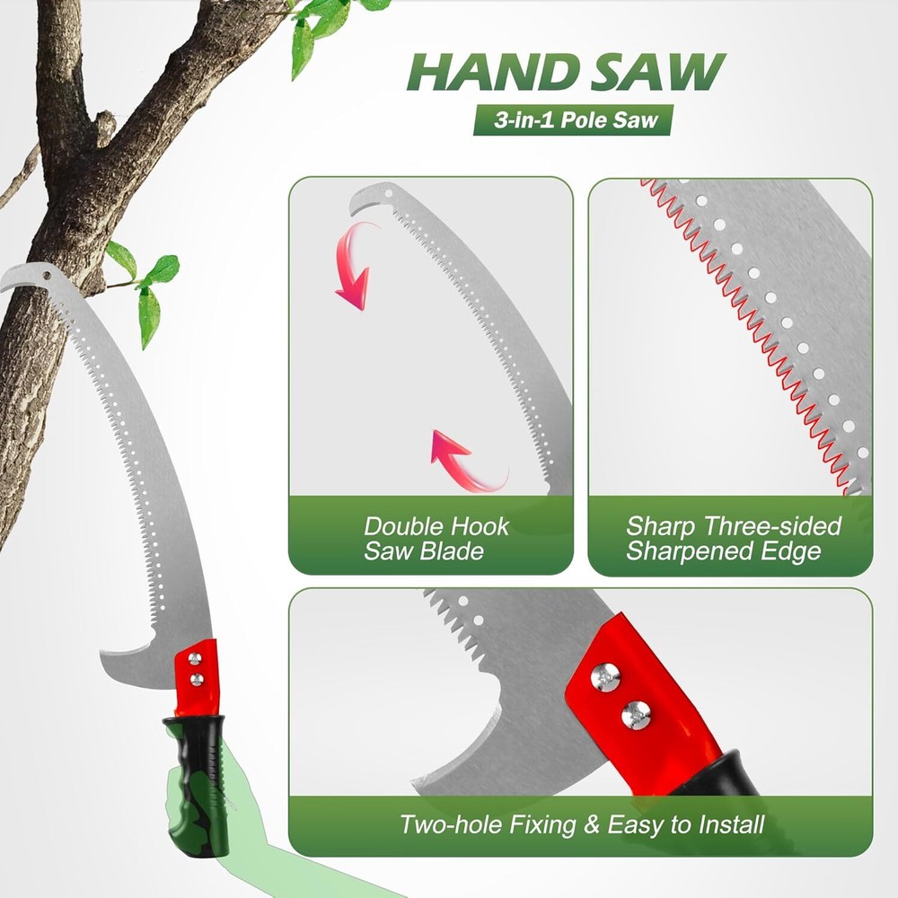 Walensee Pole Saws for Tree Trimming,7.2-27FT Extendable Tree Pruner,with Blade