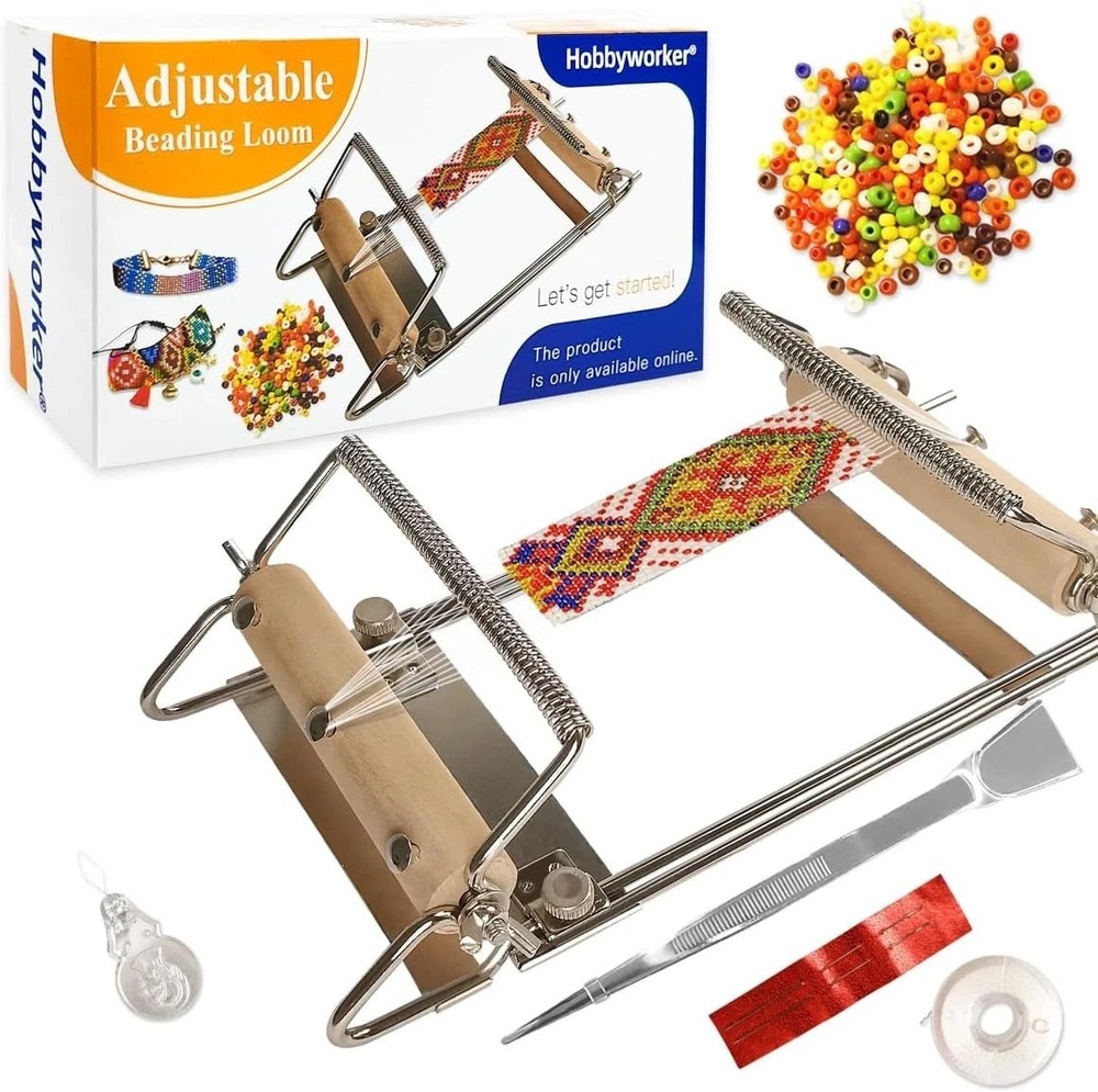 Hobbyworker the Third Generation Beading Loom Kit with Seed Beads, Bead Needle,T